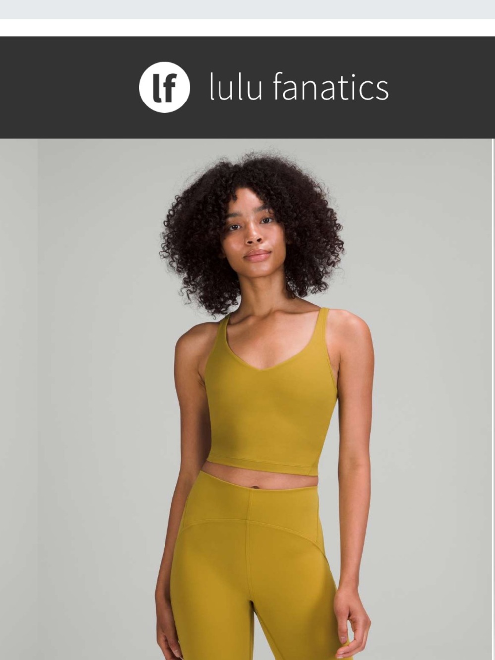 Lululemon Align Cropped Tank Top Sz 8 Auric Gold Built In Bra Yoga Nulu Fitted